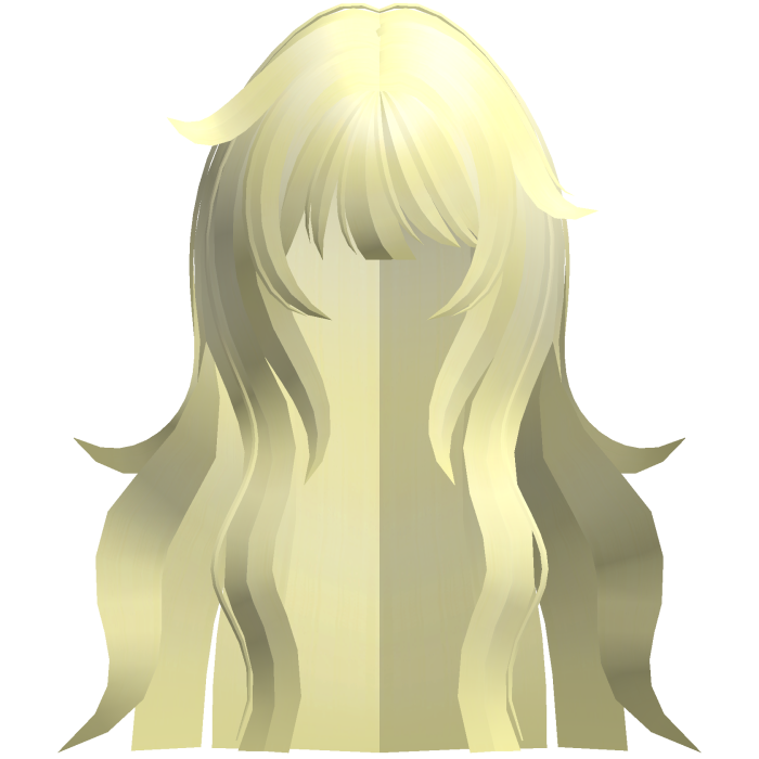 long fluffy messy anime flowy hair yellow