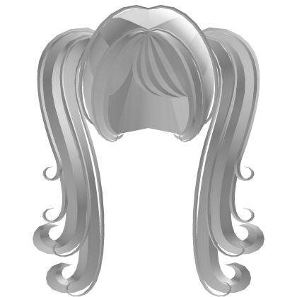 ꒰♡꒱ Curly Swirly Cute Long White Pigtails Roblox item