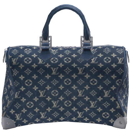 Luxury Denim LV Duffel Designer Bag (on Head)