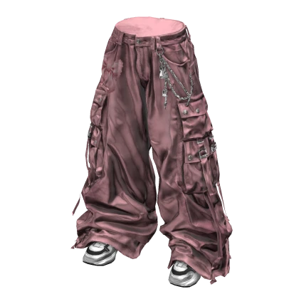 Stylish Baggy Street Pants (Pink) Roblox item render