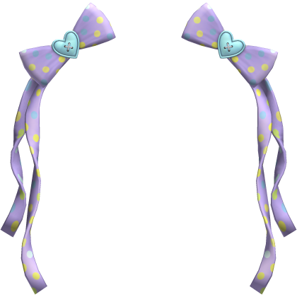 (5) Lilac/Light Teal Polka Bows w Ribbons  Roblox item