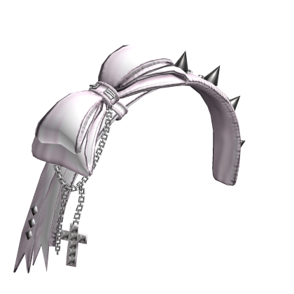 Pink Emo Bow & Chained Spiky Headband