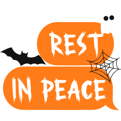 rest in peace halloween text