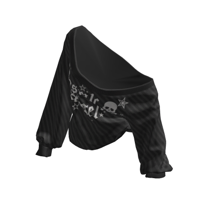 Cozy Baggy Striped Goth Sweater (Black)