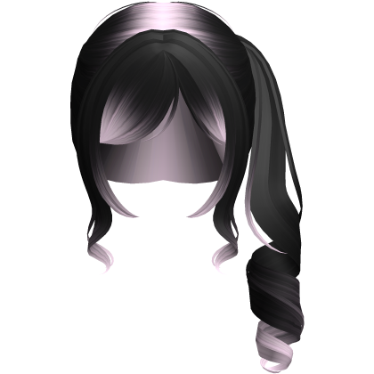 black & pink kawaii jirai kei doll side ponytail Roblox item