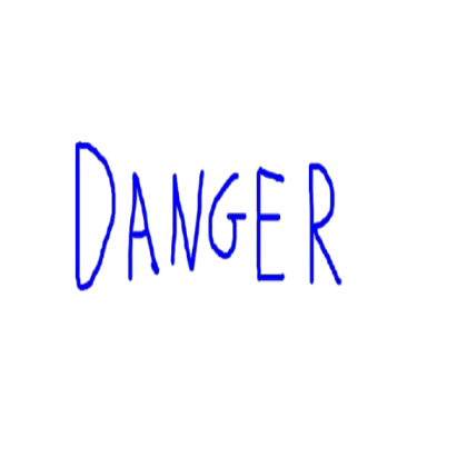 DANGER (blue) graffiti Roblox decal