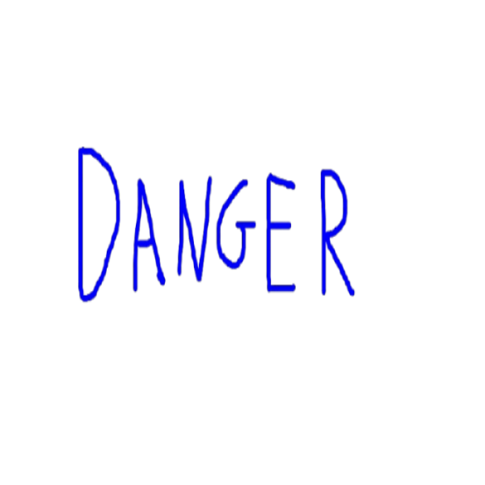 DANGER (blue) graffiti Roblox decal