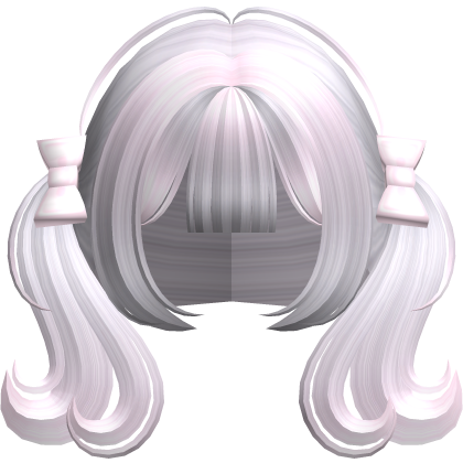♡ adorable cute short bow pigtails in pink grey thumbnail