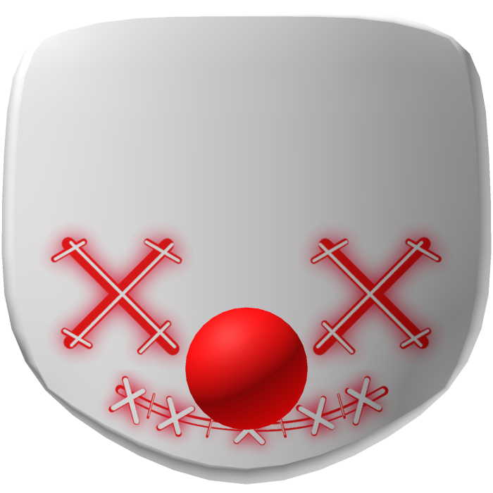 Halloween Evil Red Clown Mask in White