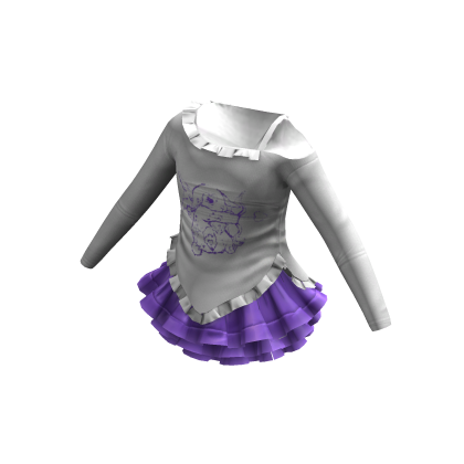 Aesthetic Y2K Top w Ruffled Skirt