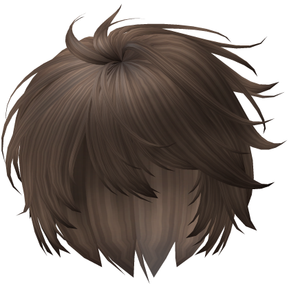 Messy Anime Boy Hair in the Wind in Brown