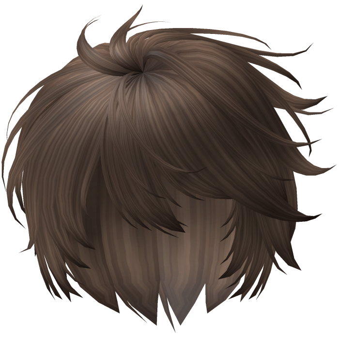 Messy Anime Boy Hair in the Wind in Brown