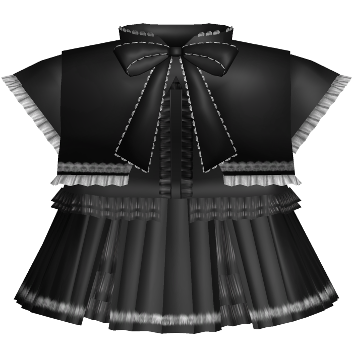 𑄝੭ cute dress with ruffled bow [black]