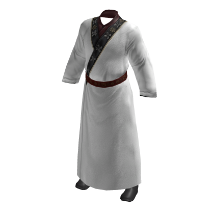 Traditional Chinese Male Long Robe Hanfu-White