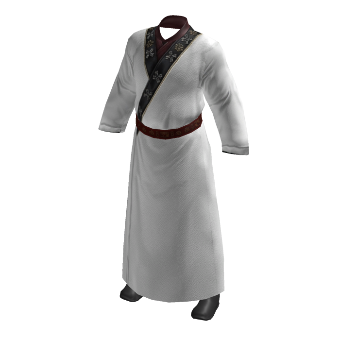 Traditional Chinese Male Long Robe Hanfu-White