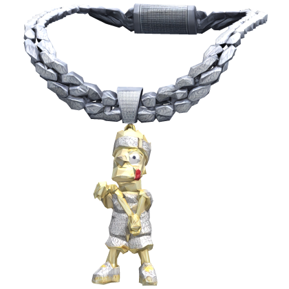 Funny Iced Out Bart Chain Necklace 3.0 Roblox item