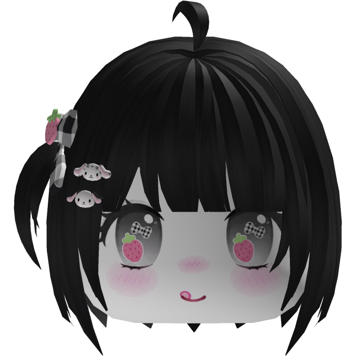 Black Kawaii Short Bob W/ Mini Pigtail