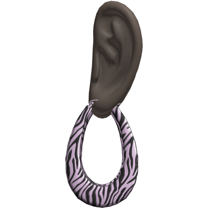 Purple Zebra 2000s Teardrop Earrings Ears