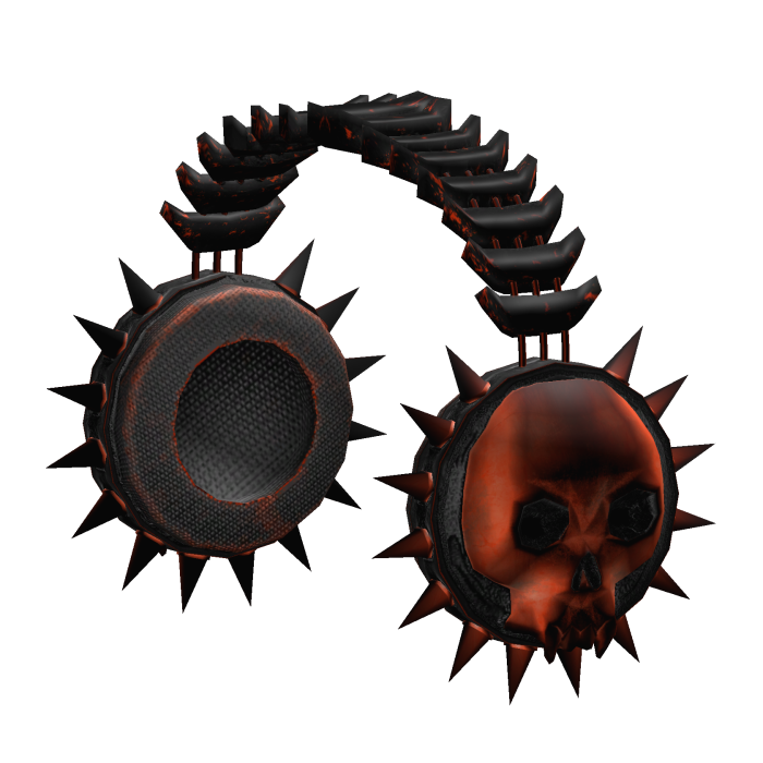 Orange Punk Scene Skull Headphones