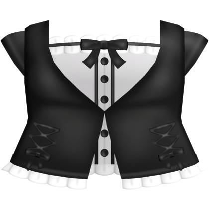 protagonist frilly cutesy doll black top