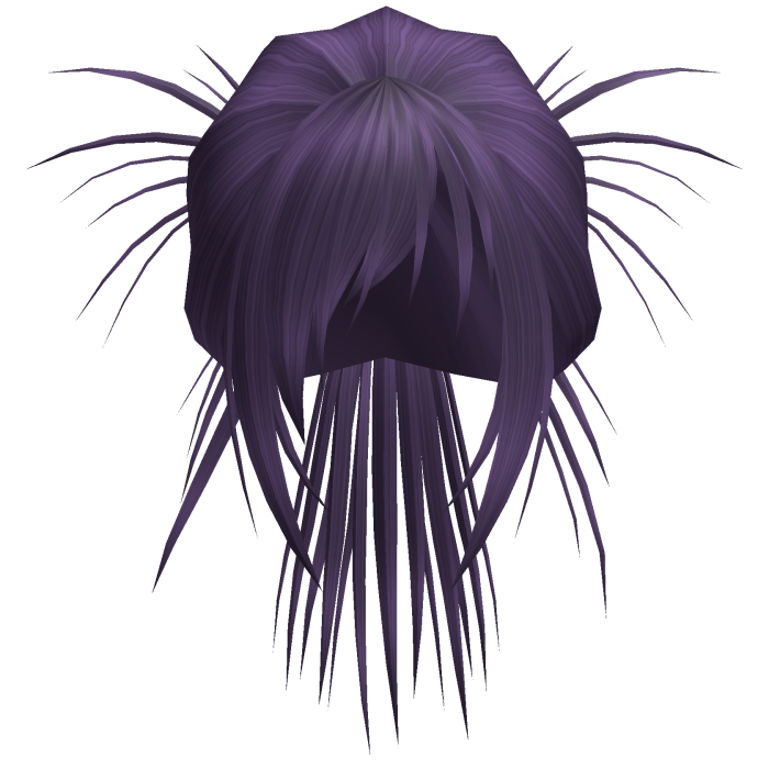 Anime Spiky High Bun w/ Side Bangs (Purple)