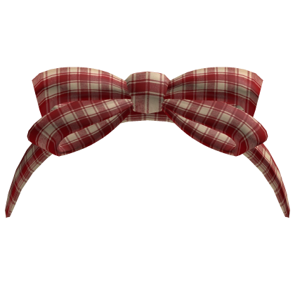 cute igari headband bow - red plaid