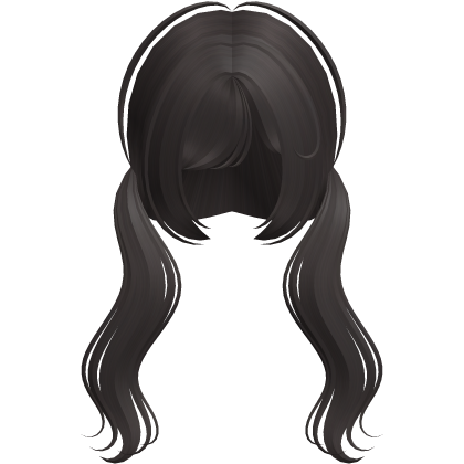(˶ᵔ ᵕ ᵔ˶) sweet dark brown wavy fluffy low pigtail Roblox item