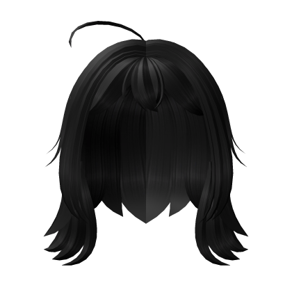 Cute short messy black hair Roblox item