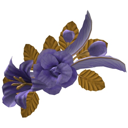 Purple & Gold Floral Feather Headpiece 