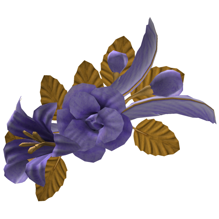 Purple & Gold Floral Feather Headpiece 