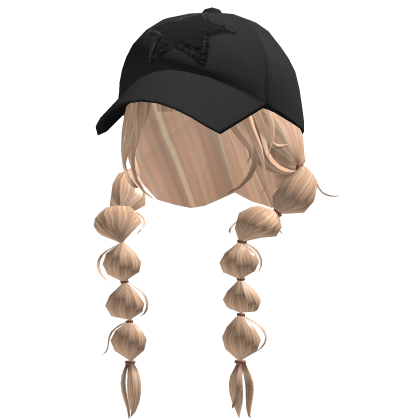 Y2K Shoulder Braids & Bangs w Denim Cap (blonde) Roblox item