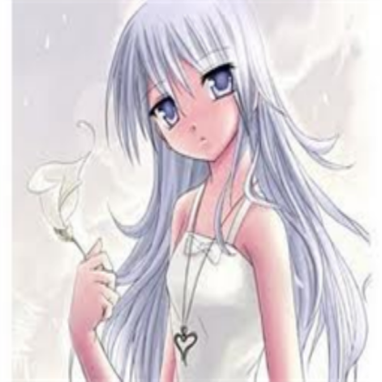 Anime girl with white flower Roblox decal