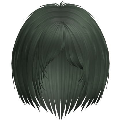 Goth Razor Cut Layered Bob (Dark Green)