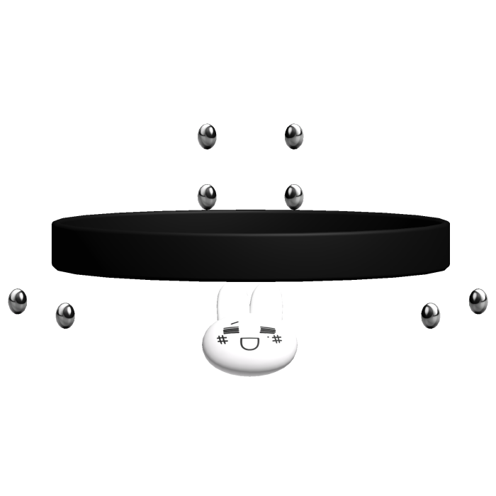 kaomoji studded choker bunny black piercings うさぎ