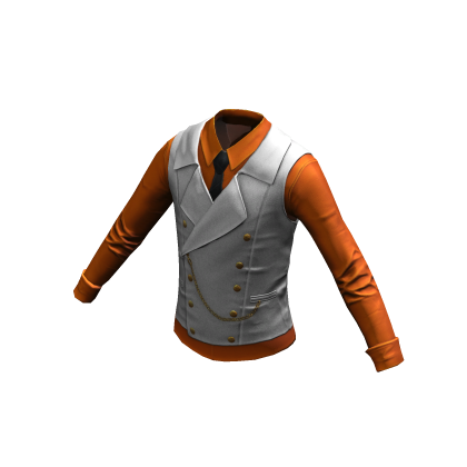 Formal Shirt w/ Vest & Tie | White Orange thumbnail