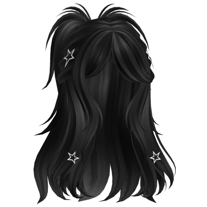Y2K Half-up Scenecore Hair (Black) Roblox item