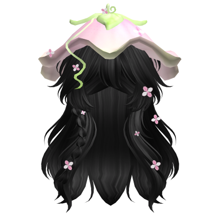 Kawaii Fluffy Layered Flower Hair (Black)