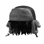 Black Messy Hair w/ Ushanka