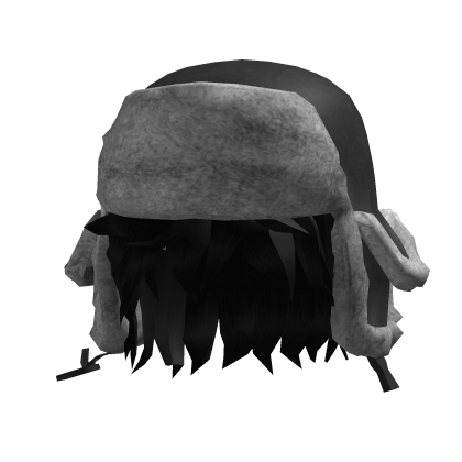 Black Messy Hair w/ Ushanka