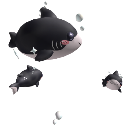 chibi shark aura in black Roblox item
