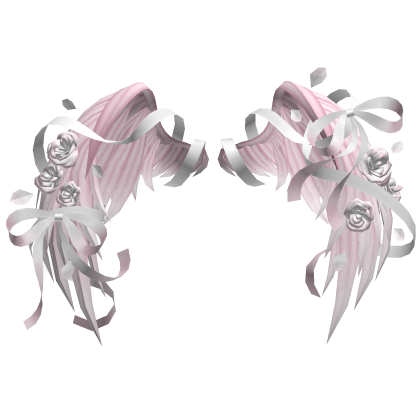 🎀 Rose Petal Angel Wings Ribbons Bows Pink White