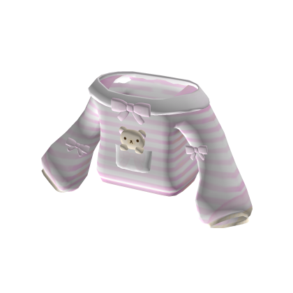 Cute Pink Striped Tan Bear Sweater thumbnail