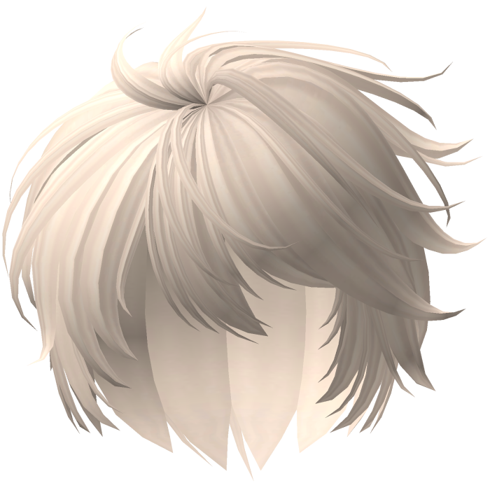 Messy Anime Emo Boy Hair in the Wind in Beige
