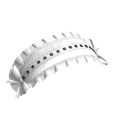 adorable gothic studded lace headdress white Roblox item