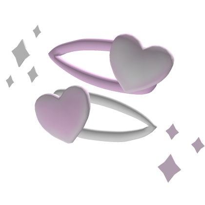 ・ᴥ・ : Cute Kawai Pink Sparkle White Heart Hairclip Roblox item