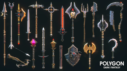 Polygon Dark Fantasy Weapons preview 1