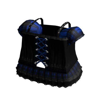 cute vkei emo spiked plaid dress in blue