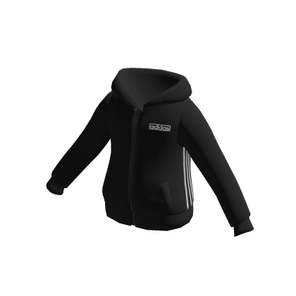adidas Black Classic Brand Hoodie hood down Roblox