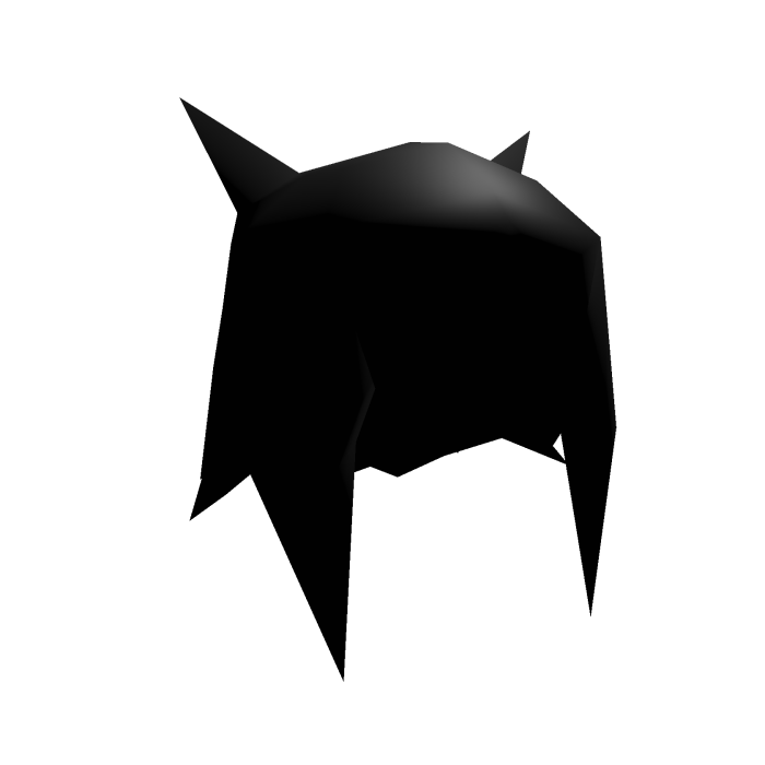 cute low poly horns spikey hair - black