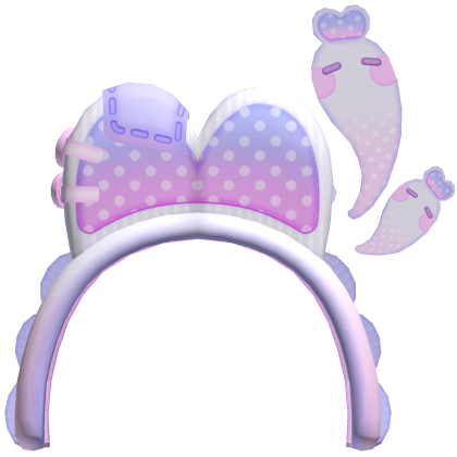 ♡ Kawaii cute pastel purple ghost bunny headband Roblox item
